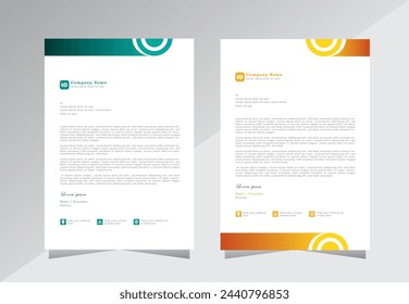 Corporate modern letterhead design template with yellow and blue color. creative modern letter head design template for your project. letterhead, letter head, Business letterhead design.