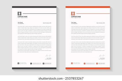 Corporate modern letterhead design template with yellow, blue, green and red color. creative modern letter head design template for your project. Modern Business Letterhead Design.Print ready A4 paper