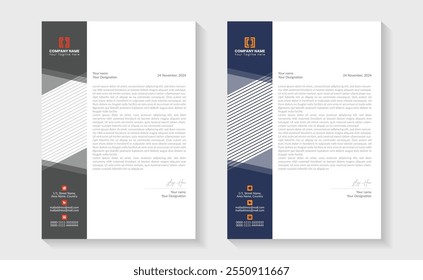 Corporate modern letterhead design template with yellow, blue, green and red color. creative modern letter head design template for your project. Modern Business Letterhead Design Template, minimal.