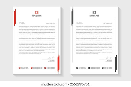 Modelo de design de cabeça de carta moderno corporativo com amarelo, azul, verde e vermelho. modelo de design de cabeça de carta moderno criativo para seu projeto. Modelo moderno de design de papel timbrado, mínimo. 