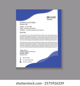 Corporate Modern letterhead design template. Creative, Clean business letter head design in a4 size.