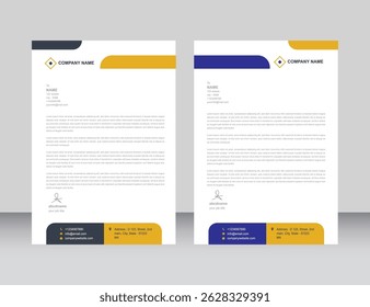Corporate modern letterhead design template