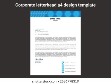 corporate modern letterhead design template with yellow, blue, green and red color. creative modern letter head design template for your project. letterhead, letter head, Business letterhead design.
