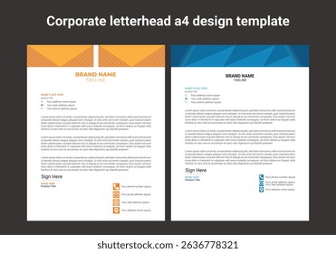 corporate modern letterhead design template with yellow, blue, green and red color. creative modern letter head design template for your project. letterhead, letter head, Business letterhead design.
