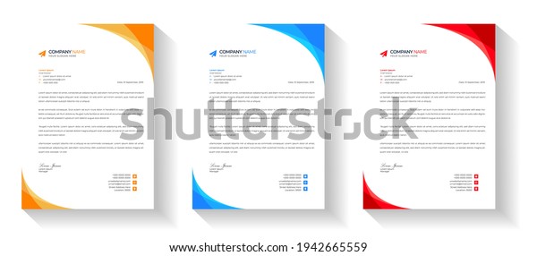 \
corporate modern letterhead design template set with yellow, blue\
and red color. creative modern letter head design templates for\
your project. letterhead design. letter head\
design.