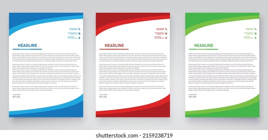  corporate modern Letterhead  vector design template set