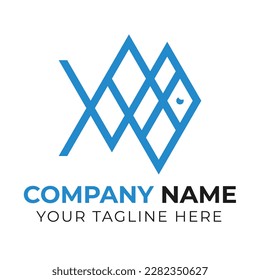 Corporate modern minimal abstract business fish logo design
