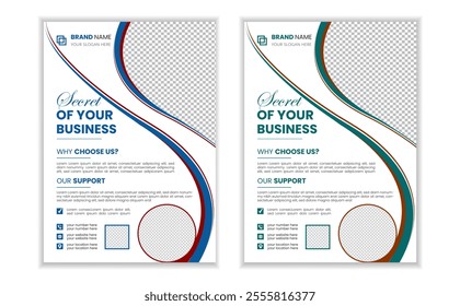 corporate , modern and minimalist awesome business flyer design template with multiple color a4 size. vector design ..editable flyer template  