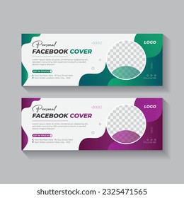 Corporate-moderne Facebook-Cover-Vorlage Design persönlicher Cover-Banner-Set, modernes Corporate-Layout, kreatives minimales Adresslayout, Design der Web-Identity-Branding-Cover