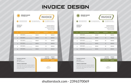 corporate modern professional business invoice template design.