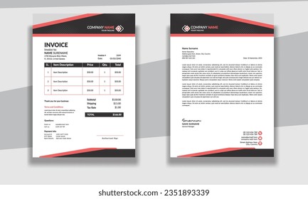Corporate modern professional clean business invoice and letterhead design template with yellow blue green and red color creative modern letter head design template for your project letterhead.
