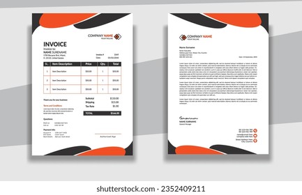 Corporate modern professional clean business invoice and letterhead design template with yellow blue green and red color creative modern letter head design template for your project letterhead.