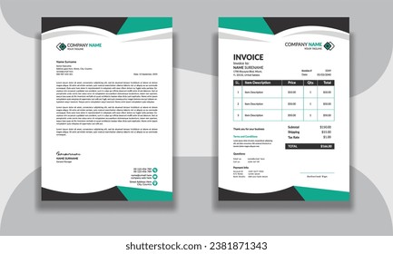 Corporate modern professional clean business invoice and letterhead design template with yellow blue green and red color creative modern letter head design template for your project letterhead.
