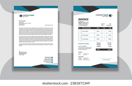 Corporate modern professional clean business invoice and letterhead design template with yellow blue green and red color creative modern letter head design template for your project letterhead.