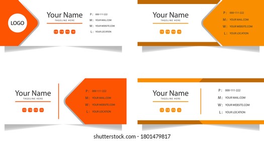 Corporate Modern Professional Email Signature Collection In Flat Style Free Vector
