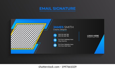 Corporate, Modern and Professional Email Signature. Creative Multipurpose business email signatures With an Author photo place