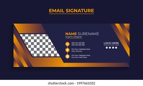 Corporate, Modern and Professional Email Signature. Creative Multipurpose business email signatures With an Author photo place