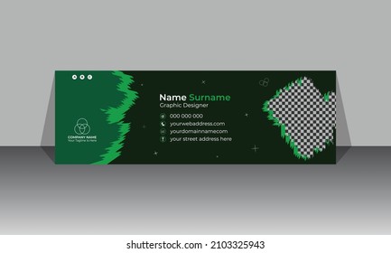 Corporate, Modern, and Professional Email Signature, Creative Multipurpose business email signatures, Green Abstract Email Signature Template Design 