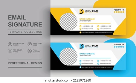 Corporate, Modern and Professional Email Signature. for corporate with two color shape design