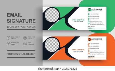 Corporate, Modern and Professional Email Signature. for corporate with two color shape design