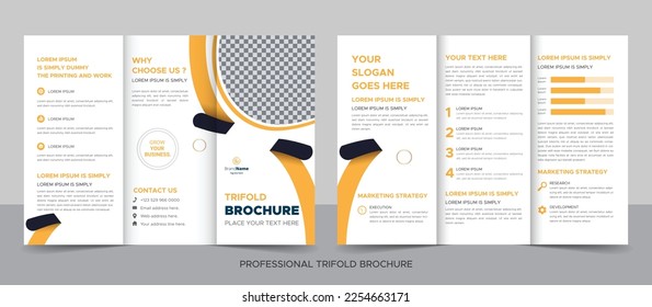 Corporate Modern And Professional Trifold Brochure Template.