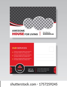 Corporate Modern Professional Vector Postcard Design Template, Corporate Postcard Design For Your Business. layout, newsletter, presentation, flyer, colorful, space, brand, stationary, postcard.