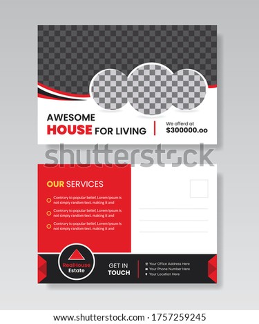 Corporate Modern Professional Vector Postcard Design Template, Corporate Postcard Design For Your Business. layout, newsletter, presentation, flyer, colorful, space, brand, stationary, postcard.