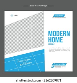 Corporate modern real estate elegant house or social media post design template