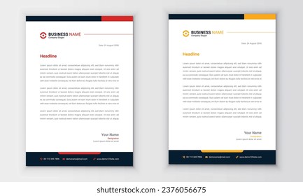 Corporate modern simple clean letterhead. business style letterhead template design