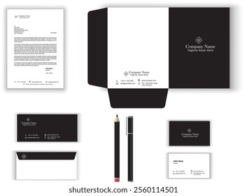 corporate modern stationery set design template. letterhead envelope , business card ,file folder with bleed .stationary set vector design letterhead, visiting card, envelope, folder