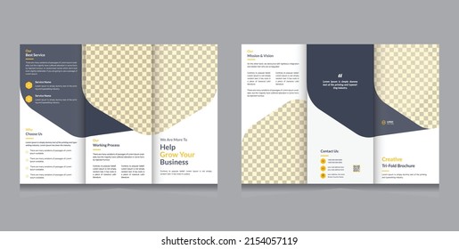 Corporate modern tri-fold brochure design for your business in A4 size