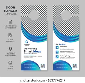 Corporate Modern Vector Door Hanger Design Template, Do Not Disturb Door Hanger Design