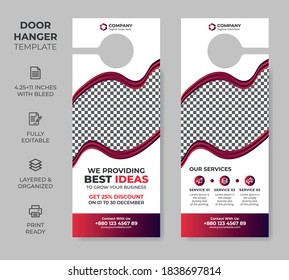 Corporate Modern Vector Door Hanger Design Template, Do Not Disturb Door Hanger Design