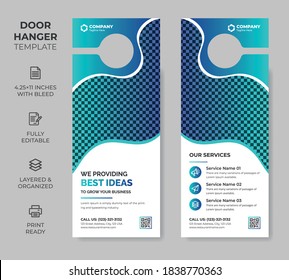 Corporate Modern Vector Door Hanger Design Template, Do Not Disturb Door Hanger Design