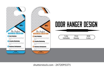 Corporate Modern Vector Door Hanger Design Template, Do Not Disturb Door Hanger Design