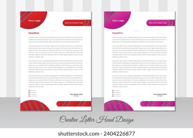 Plantilla de diseño de membrete corporativa, moderna y vectorial