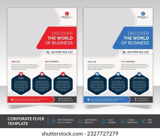 Corporate multi color flyer template design