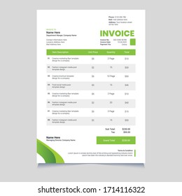Corporate Multi Purpose Green Modern Invoice Template
