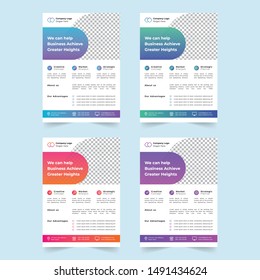 Corporate Multipurpose Business Flyer Template and Poster Layout Template - 4 color variations.