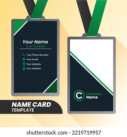 Corporate Name card design set template for company corporate style.