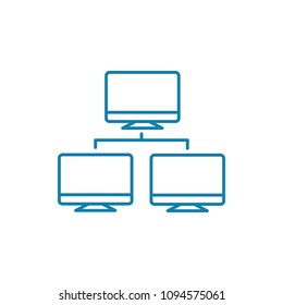 Corporate network linear icon concept. Corporate network line vector sign, symbol, illustration.