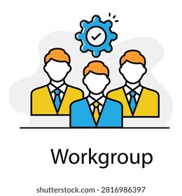Corporate network symbol for professional workgroup organization and team collaboration