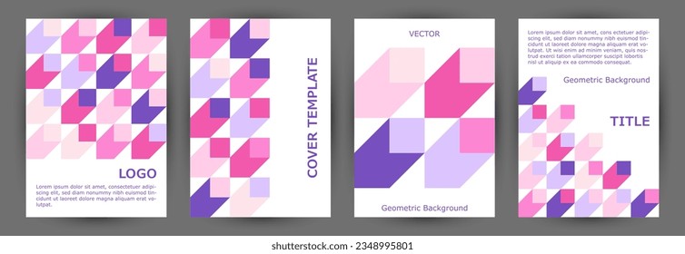 Diseño gráfico de la colección de plantillas de portadilla corporativa. Colección de diseño de vales digitales de estilo suizo Eps10. Diseño vertical de la tarjeta de fondo de elementos geométricos de mosaico