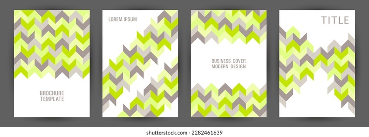 Corporate notebook cover template set A4 design. Modernism style colorful certificate layout set vector. Tile geometric shapes theme A4 card design