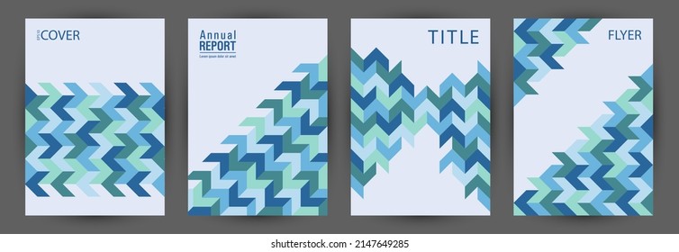 Corporate Notebook Front Page Mokup Set A4 Design. Swiss Style Premium Front Page Mockup Set Eps10. Mosaic Geometric Elements Structure A4 Card Design