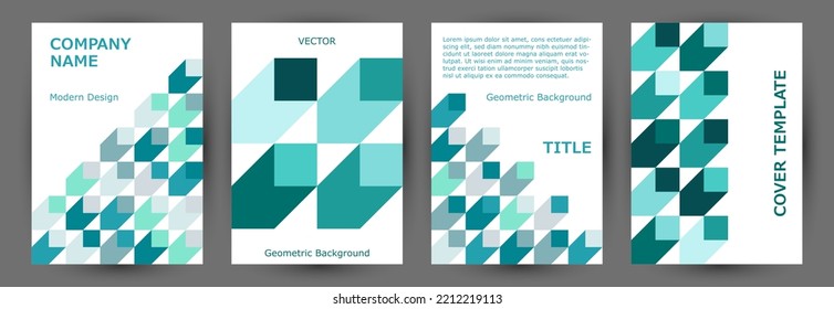 Corporate notebook front page mokup collection vector design. Suprematism style premium title page mockup collection vector. Mosaic geometric elements backdrop vertical card design