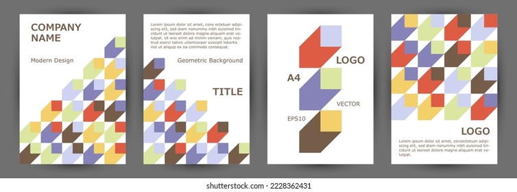 Geometrisches Design für die Frontpage von Notebooks Swiss Style Premium Flyer-Mustersammlung Eps10. Bauart der geometrischen Formen