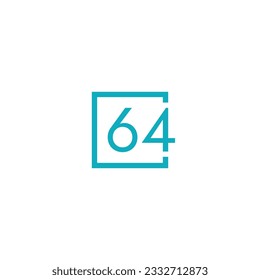 Corporate Number 64 in Square Box Monogram logo design