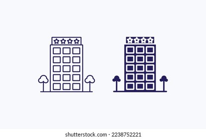 Corporate office building illustration icon