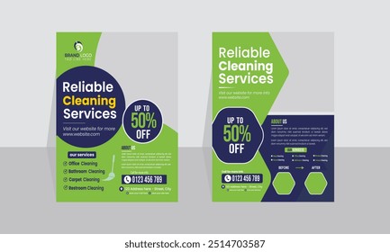 Corporate office cleaning services and clean business Flyer template